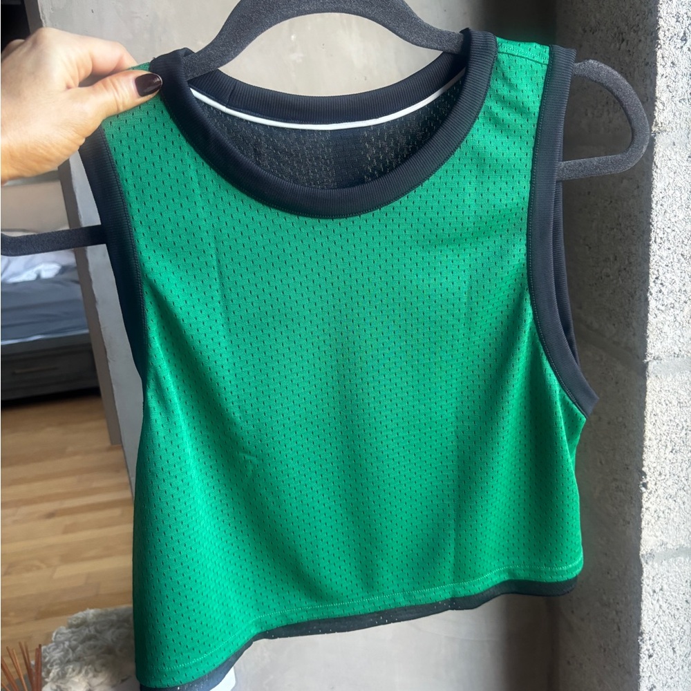 lululemon athletica Green and Black Double Layered Mesh Reversible Tank